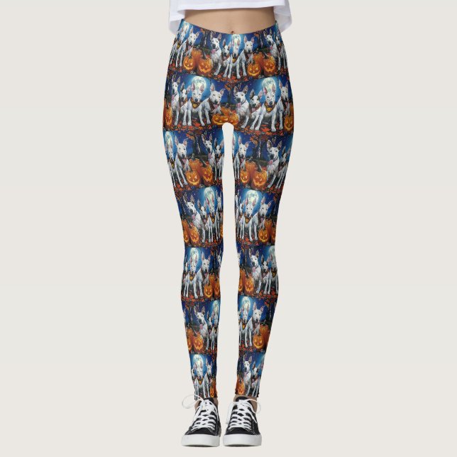 Legging Bull Terrier Halloween Assustador  (Frente)
