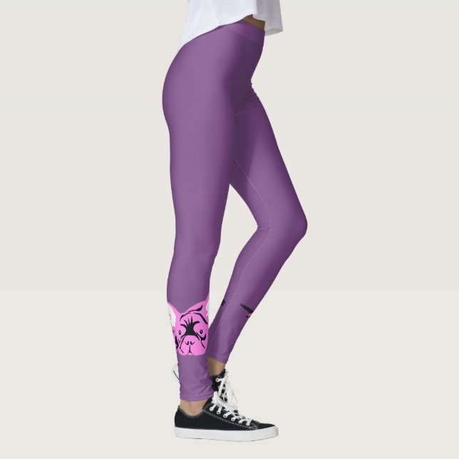 Legging Bulldogs franceses em rosa (Direita)