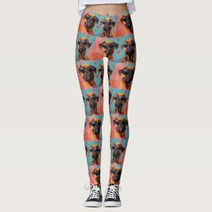 Legging Bullmastiff Com Rosas do Coração Dia dos Namorados