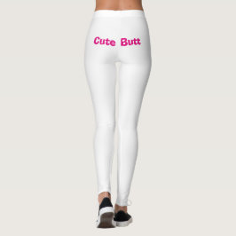 Legging Bumbum rosa hilariante e bonito, branco 4Jane