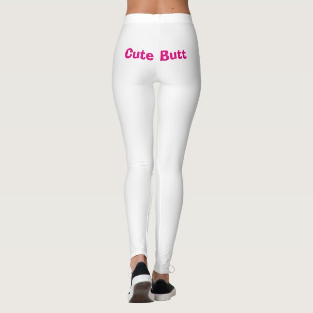 Legging Bumbum rosa hilariante e bonito, branco 4Jane (Verso)