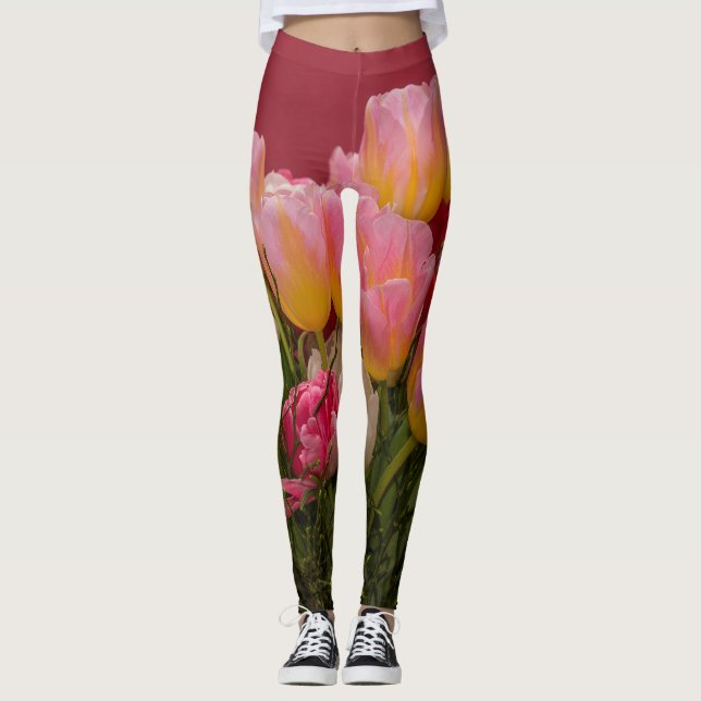 Legging Buquê Colorido de Tulipas (Frente)