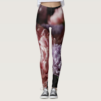 Legging Buquê de Aster Rosa: Iluminação Barroca.