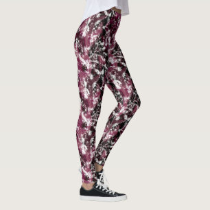Legging Burgundy Marble Abstrato