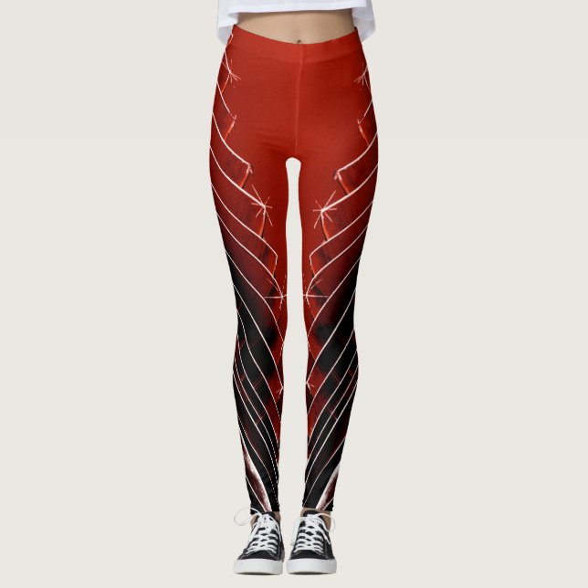 Legging Burgundy Vermelho para Preto (Frente)