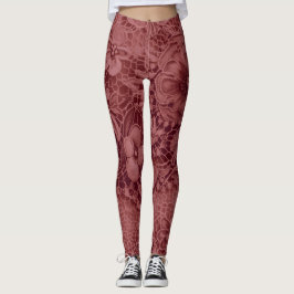 Legging "Burgundy Vintage Lace"