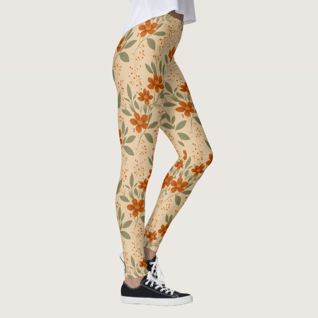 Legging Burnt Siena e Honey Minimalist Floral (Direita)