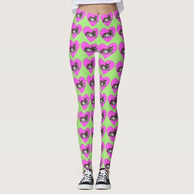 Legging Burro em Coração Rosa (Frente)