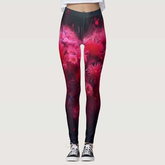 Legging Burst Cardíaco Rosa Vibrante (Frente)