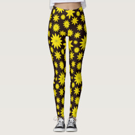 Legging Burst floral amarelo escuro
