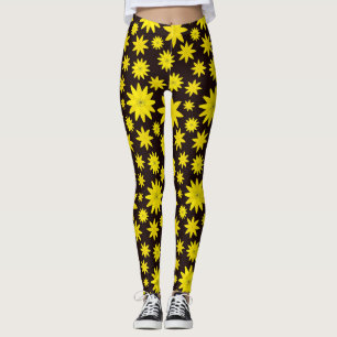 Legging Burst floral amarelo escuro
