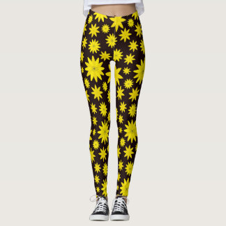 Legging Burst floral amarelo escuro