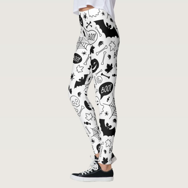 Legging BW Padrão Art Halloween Padrão Arte Halloween (Esquerda)