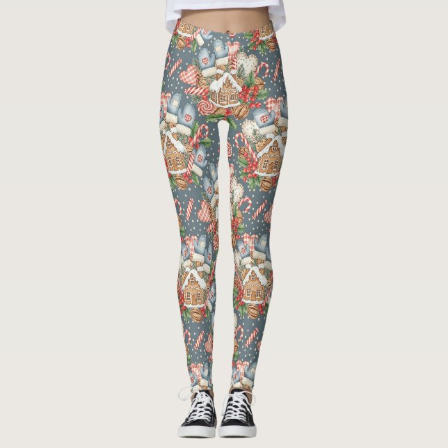 Legging Cabana de Biscoito de Gengibre de Inverno - Luvas (Frente)