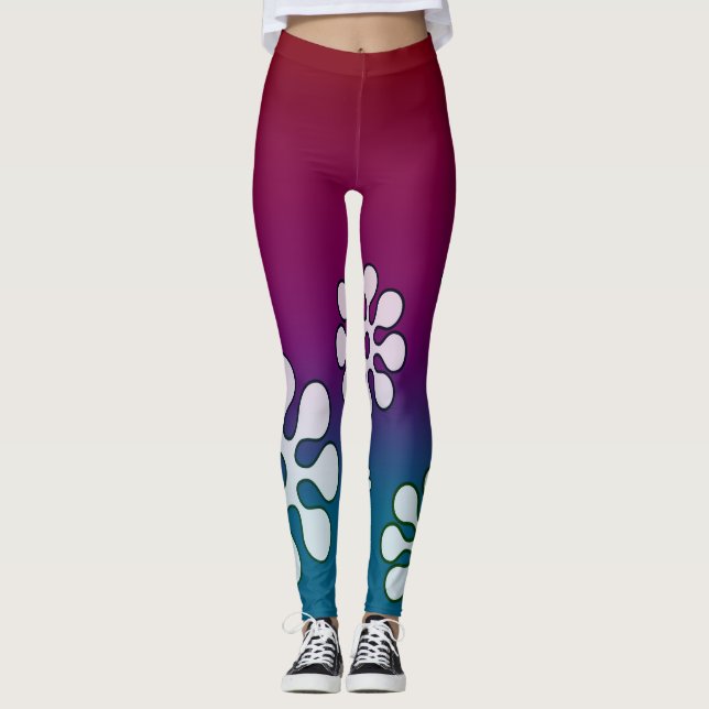 Legging Cabana Vermelha e Azul (Frente)