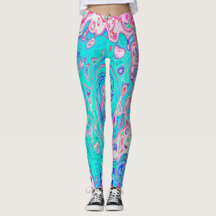 Legging Cabeça azul-marinho e Abstrato cor-de-rosa