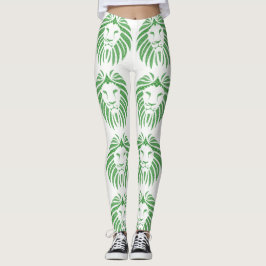 Legging Cabeça De Leão Verde Em Qualquer Legenda De Cor