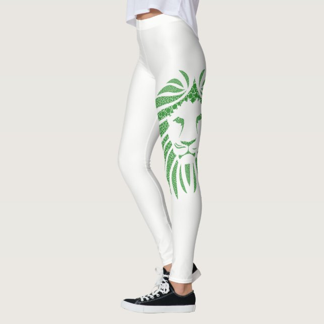 Legging Cabeça De Leão Verde Em Qualquer Legenda De Cor (Esquerda)