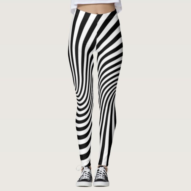Legging Cabeças de ilusão ópticas B&W (Frente)