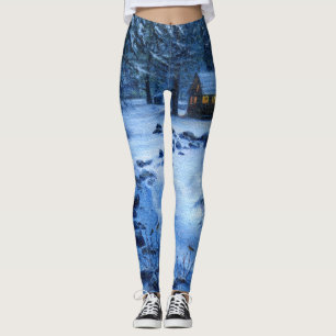 Legging "Cabine acolhedor caneleiras na neve"