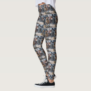 Legging Caça de skate: Um Staffy em Movimento
