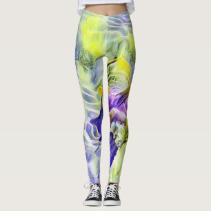 Legging Caça-marisco na pintura a aquarela azul-marinho
