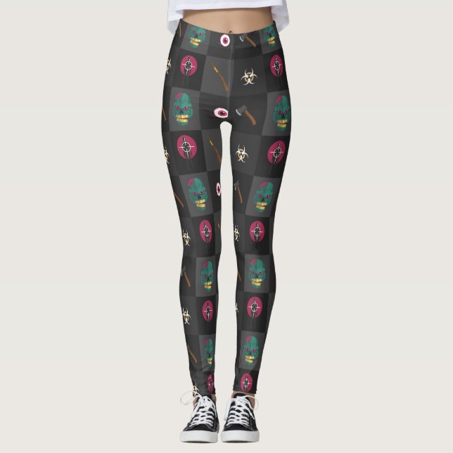 Legging caçador de zumbis de halloween (Frente)