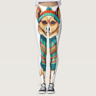 Legging Cachorro Adorável no Estilo de Inverno