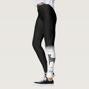 Legging Cachorro Boxer Alemão Preto e Branco & Texto Perso