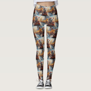 Legging Cachorro Bull Terrier Montanha-Russa Natal