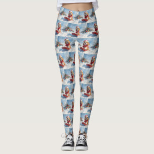 Legging Cachorro de Sledge Deixe-o nevar no Natal