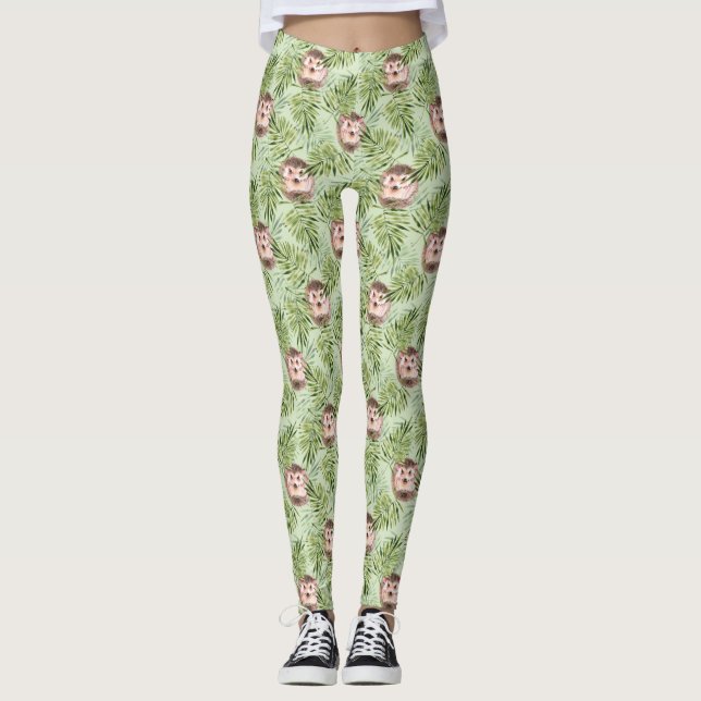 Legging Cachorro e folhas verdes (Frente)