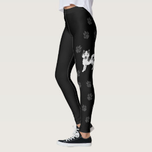 Legging Cachorro e patas, de raça negra, malamute, no Alas