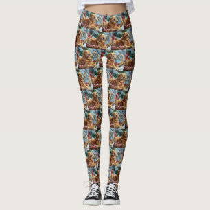 Legging Cachorro Golden Retriever Natal Festivo