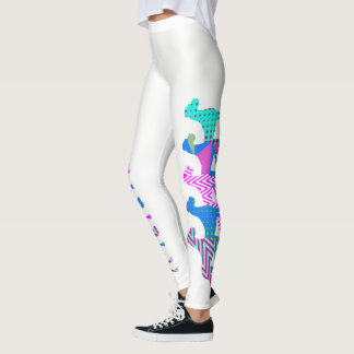 Legging Cachorro Muster muito moderno em branco.
