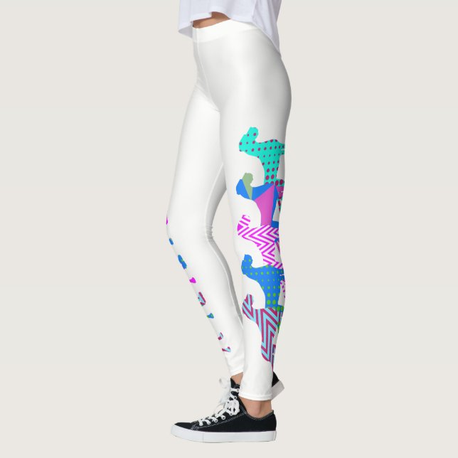 Legging Cachorro Muster muito moderno em branco. (Esquerda)