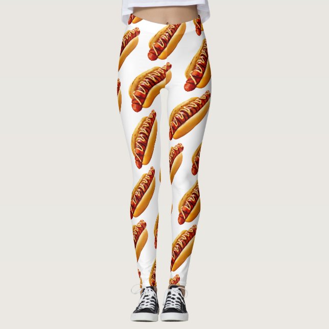 Legging Cachorro-quente do SlipperyJoe's com vibe de churr (Frente)