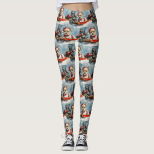 Legging Cachorro Terrier Cachorro de Sledge Deixe-o nevar