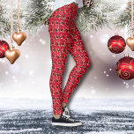 Legging Cachorros Beagle vestindo o Natal Hats<br><div class="desc">Design apresenta Beagles fofos vestindo Santa Hats em um padrão repetitivo com pinheiros e bagas.</div>