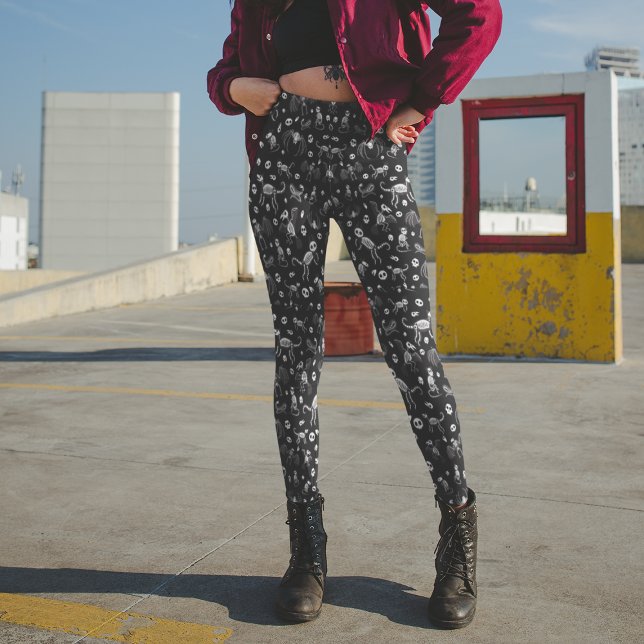 Legging Cachorros Cães Gatos Aranhas Cachorros Esqueletos (Criador carregado)