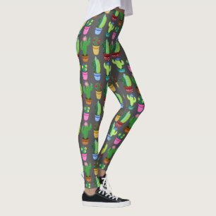 Legging Cacto bonito no teste padrão dos plantadores