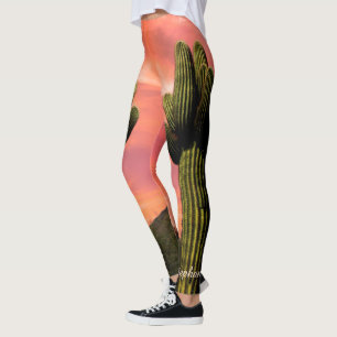 Legging Cacto gigante do Saguaro, caneleiras conhecidas