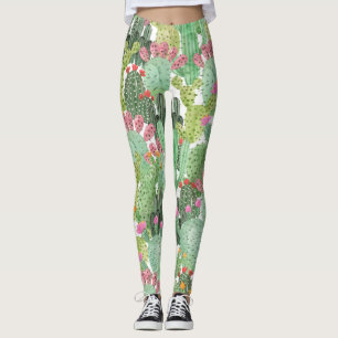 Legging Cacto Pintado à Mão: Verde Deserto