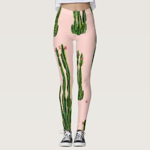 Legging Cactos de Aquarela: Padrão Sem Olhos Brilhante
