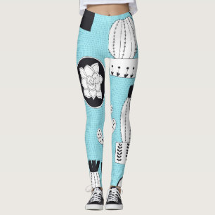 Legging Cactus, suculento: design sem costura desenhada à