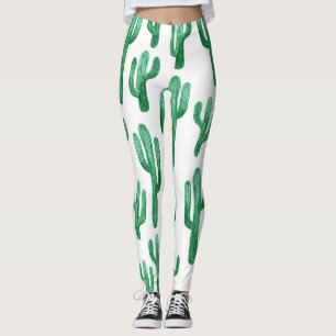 Legging Cactus watercolor: ilustração desenhada à mão