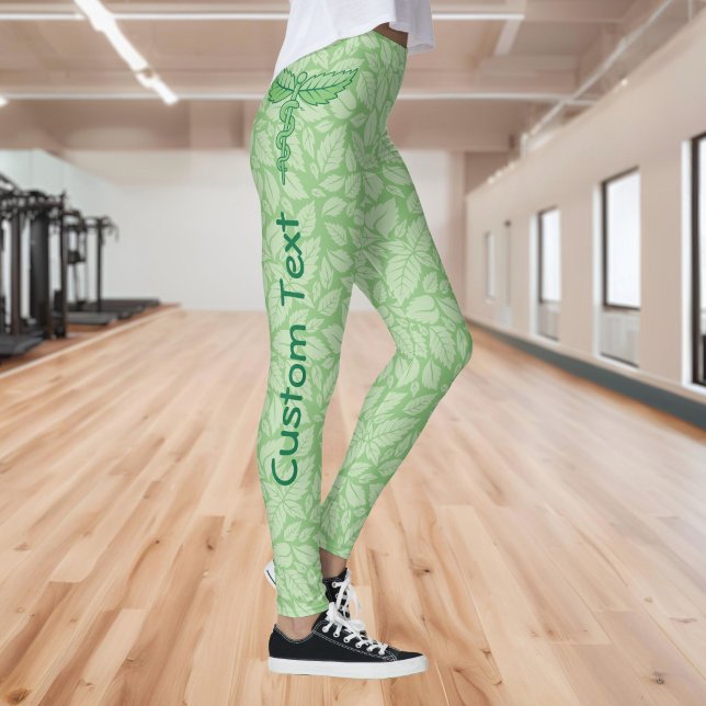 Legging Caduceu com Fundo de Folhas (Criador carregado)
