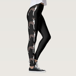 Legging Cães De Cartoon De Greyhound Italiano Selo E Branc