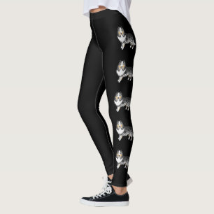 Legging Cães de Cartoon de Sheepdog Shetland Blue Merle
