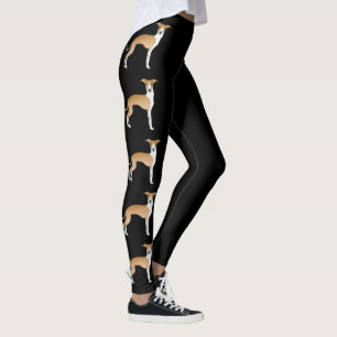 Legging Cães de desenho animado galgo italiano cor cervo e